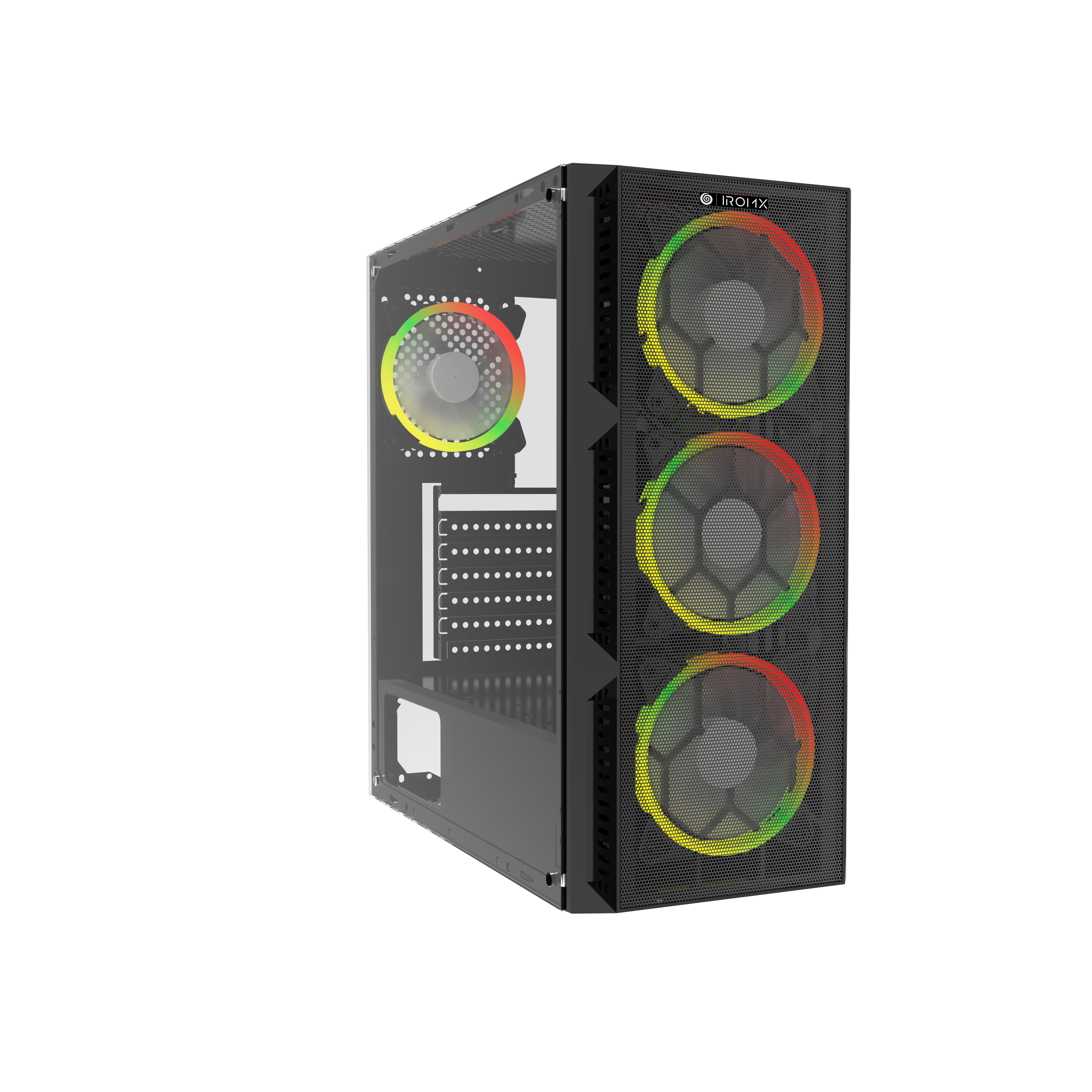 IROMX SPACE BTX-65G PSU YOK 4x RAINBOW FIXED LED FAN ATX 2xUSB3.0 SİYAH KASA