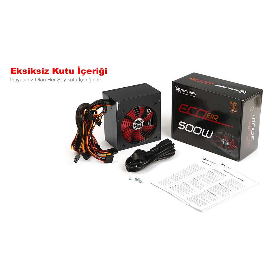 HIGH POWER ECO 500W 80+ BR 12cm FANLI POWER SUPPLY AKTIF PFC HPE-500BR-A12S