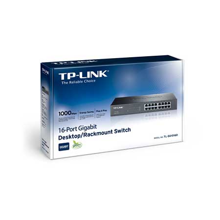 TP-LINK TL-SG1016D 16 PORT 10/100/1000 YONETILEMEZ RACK MOUNT SWITCH