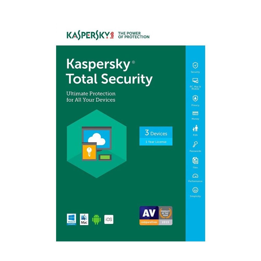 KASPERSKY TOTAL SECURITY KUTU 3 KULLANICI 1 YIL