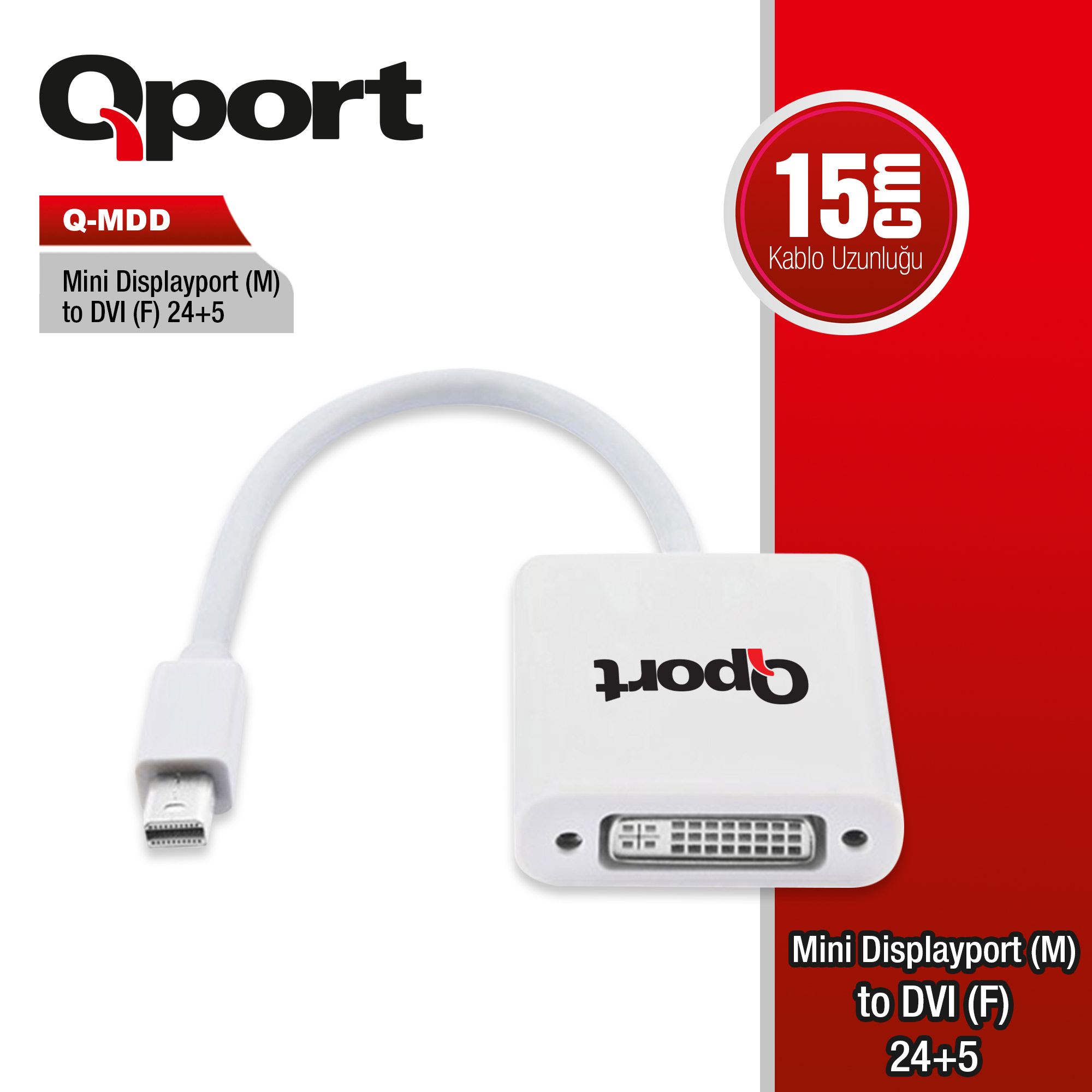 QPORT Q-MDD MINI DISPLAY TO DVI ÇEVİRİCİ ADAPTÖR