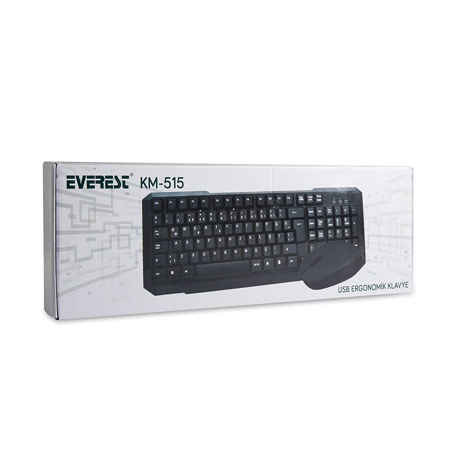 EVEREST KM-515 TÜRKÇE USB STANDART SİYAH Q KLAVYE+MOUSE