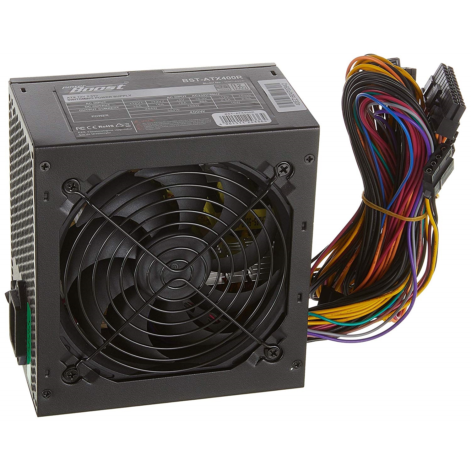 POWER BOOST BST-ATX400R 400W 12cm FANLI POWER SUPPLY KUTULU