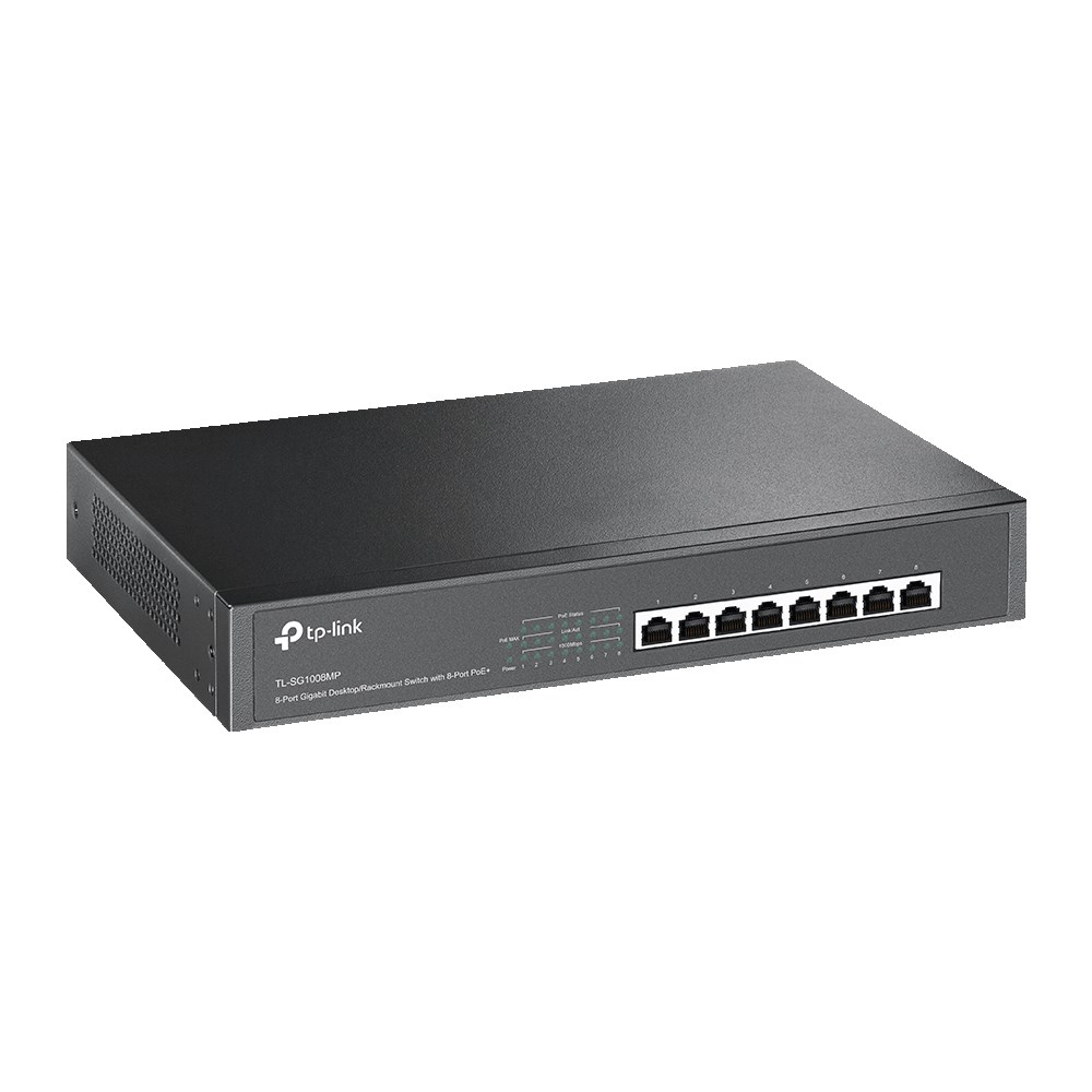 TP-LINK TL-SG1008MP 8 PORT 10/100/1000 8 PORT POE+ YONETILEMEZ RACK MOUNT SWITCH