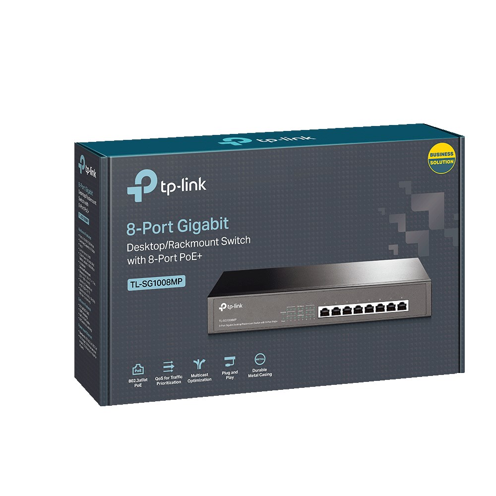 TP-LINK TL-SG1008MP 8 PORT 10/100/1000 8 PORT POE+ YONETILEMEZ RACK MOUNT SWITCH