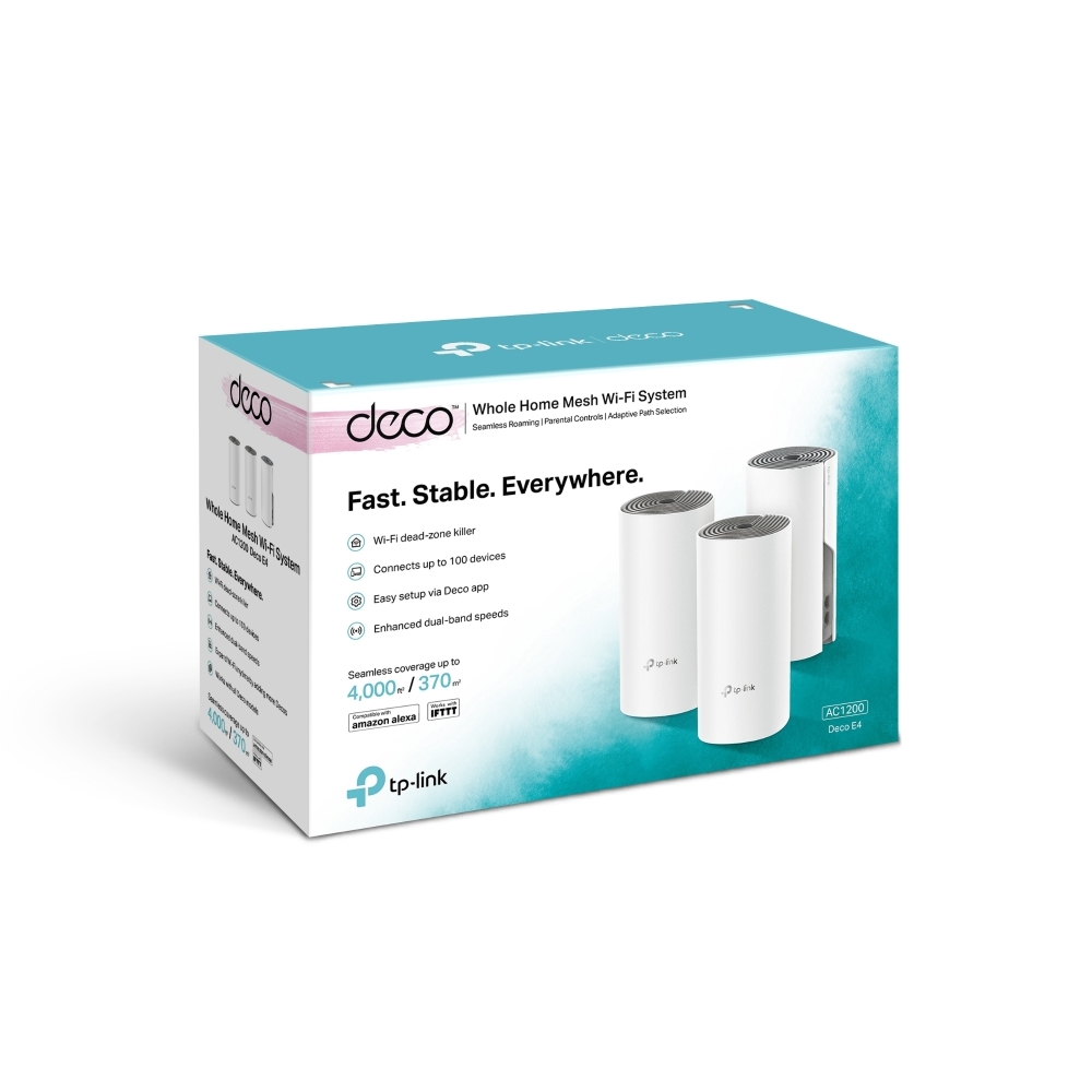 TP-LINK DECO E4(3-PACK) AC1200 2.4 GHZ & 5 GHZ MESH WIFI INDOOR ACCESS POİNT/ROUTER