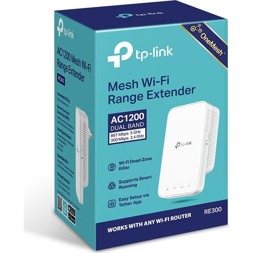 TP-LINK RE300 AC1200 1PORT 2.4 GHZ & 5 GHZ RANGE EXTENDER