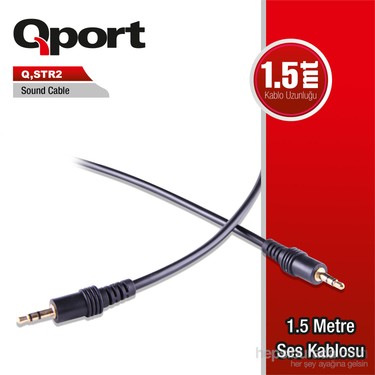 QPORT Q-STR2 3.5MM STEREO ERKEK - 2 RCA 1.5 MT STEREO KABLO