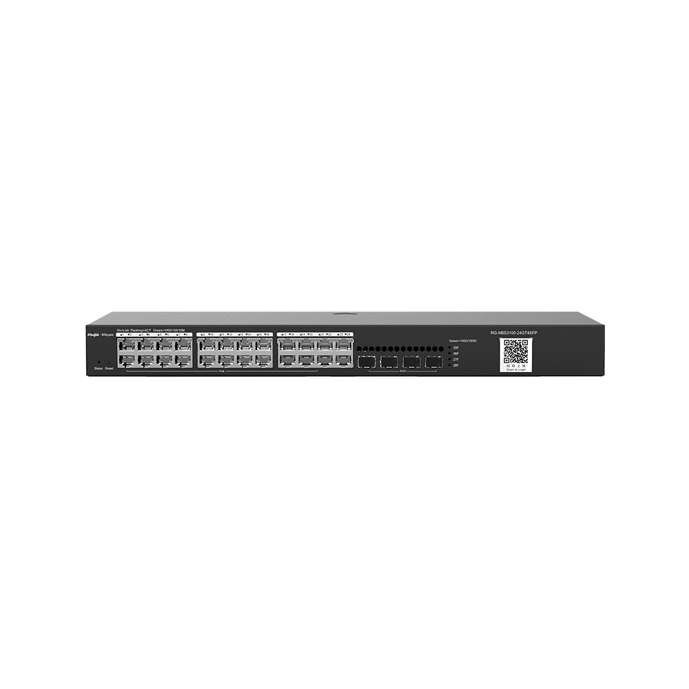 RUIJIE REYEE RG-NBS3100-24GT4SFP 24 PORT 10/100/1000 4 X SFP YONETILEBILIR RACK MOUNT SWITCH METAL KASA