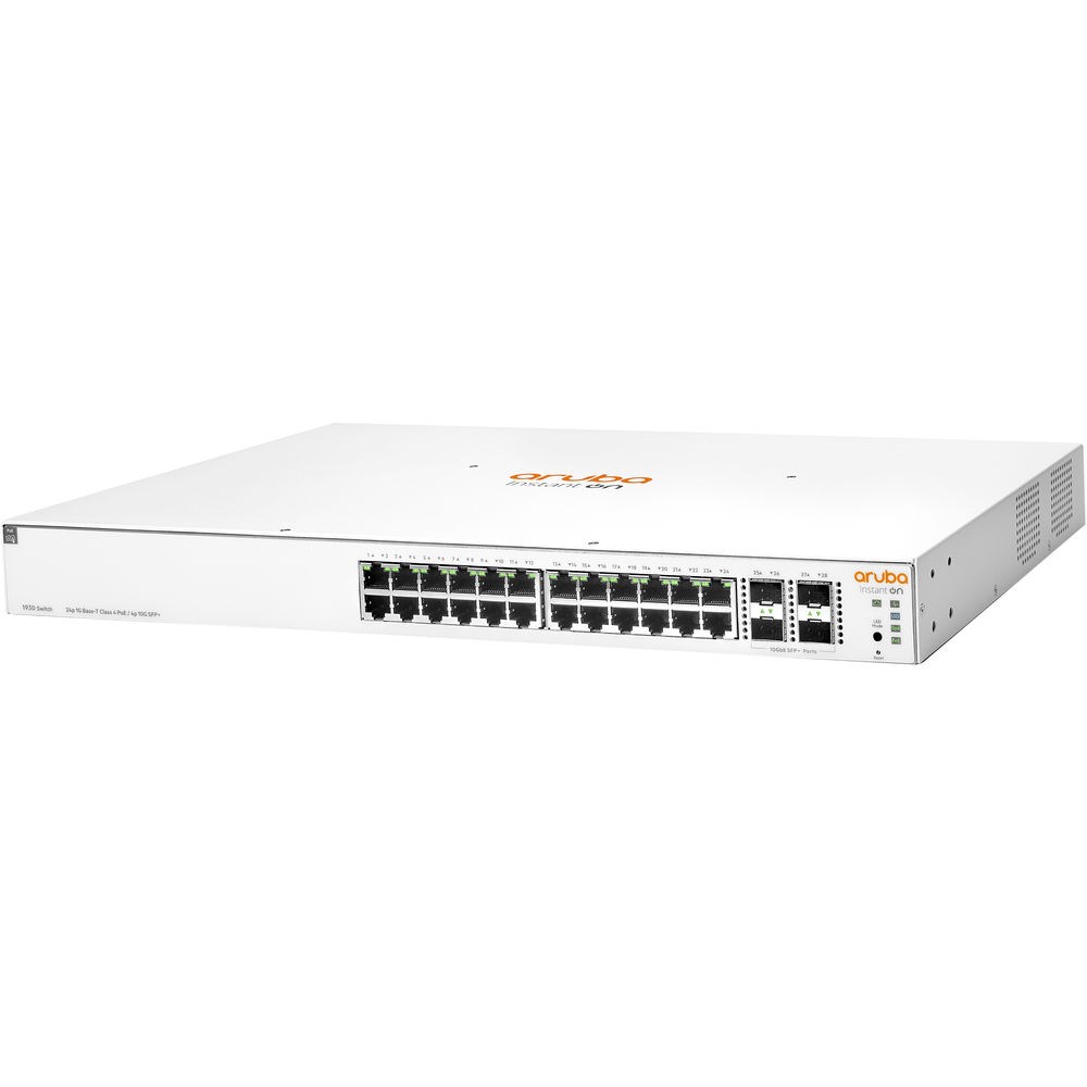 HP ARUBA 1930-24G JL684A 24 PORT 10/100/1000 24 PORT POE 4 X SFP YONETILEBILIR RACK MOUNT SWITCH 370W