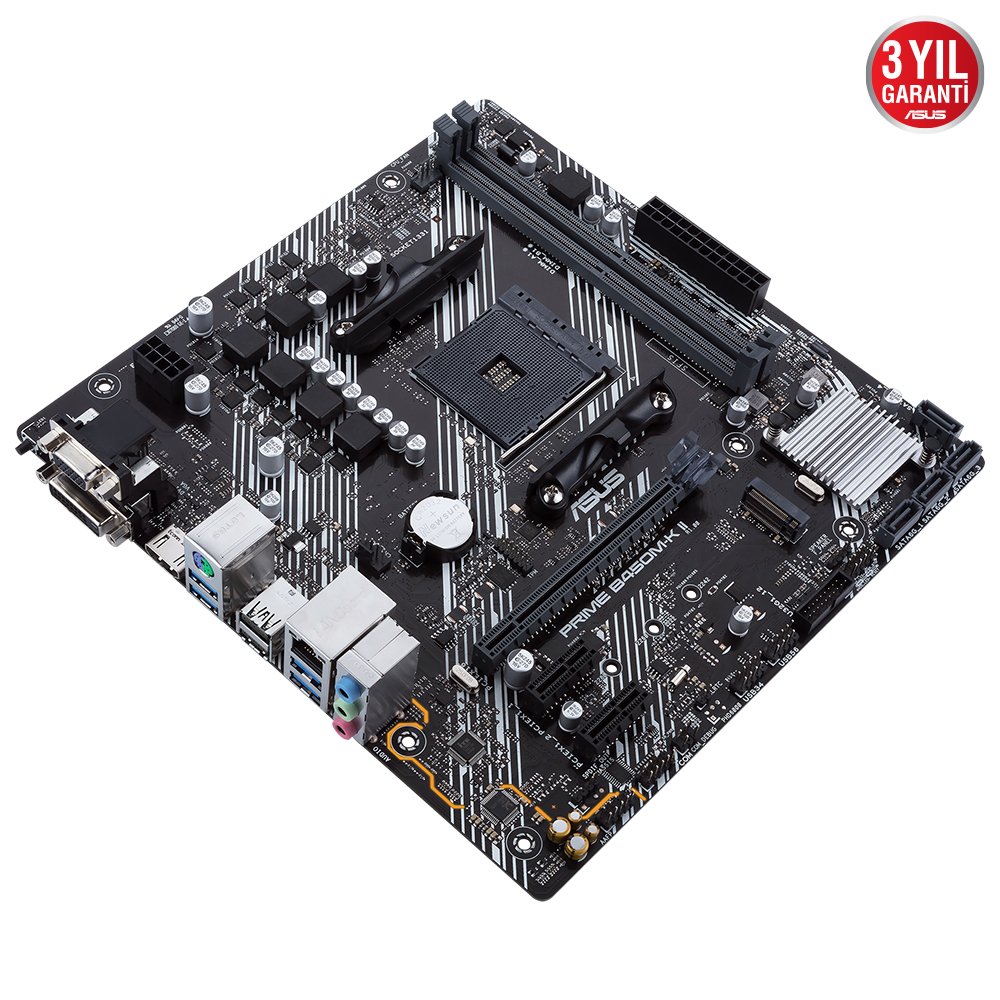 ASUS PRIME B450M-K II B450 2xDDR4 VGA+HDMI+DVI-D 16X M.2 AM4 ANAKART