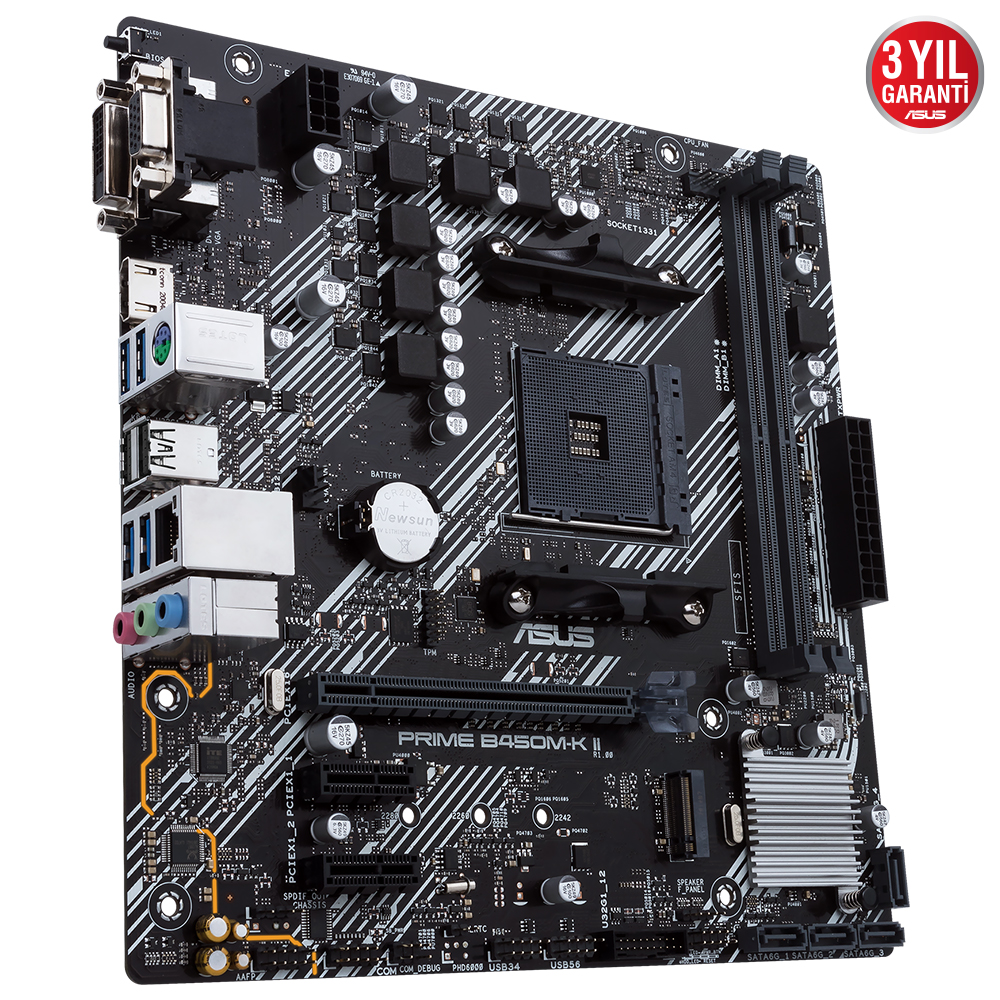 ASUS PRIME B450M-K II B450 2xDDR4 VGA+HDMI+DVI-D 16X M.2 AM4 ANAKART