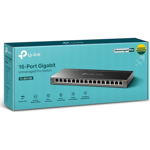 TP-LINK TL-SG116E 16 PORT 10/100/1000 YONETILEMEZ DESKTOP SWITCH