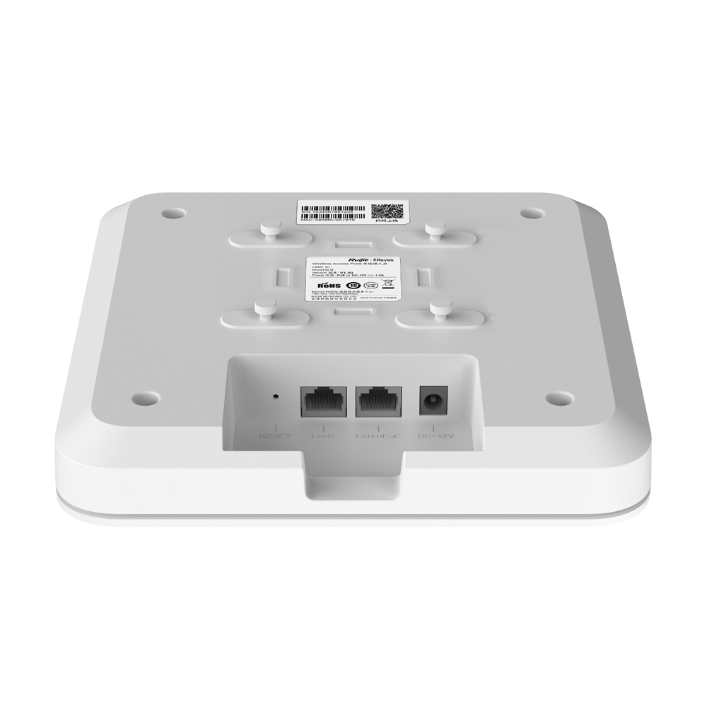 RUIJIE REYEE RG-RAP2260(G) AX1800 Wi-Fi 6 2PORT 2.4G 2x2MIMO 5G 2x2MIMO 23dBm 2.4 GHZ & 5 GHZ POE ADAPTORSUZ INDOOR ACCE