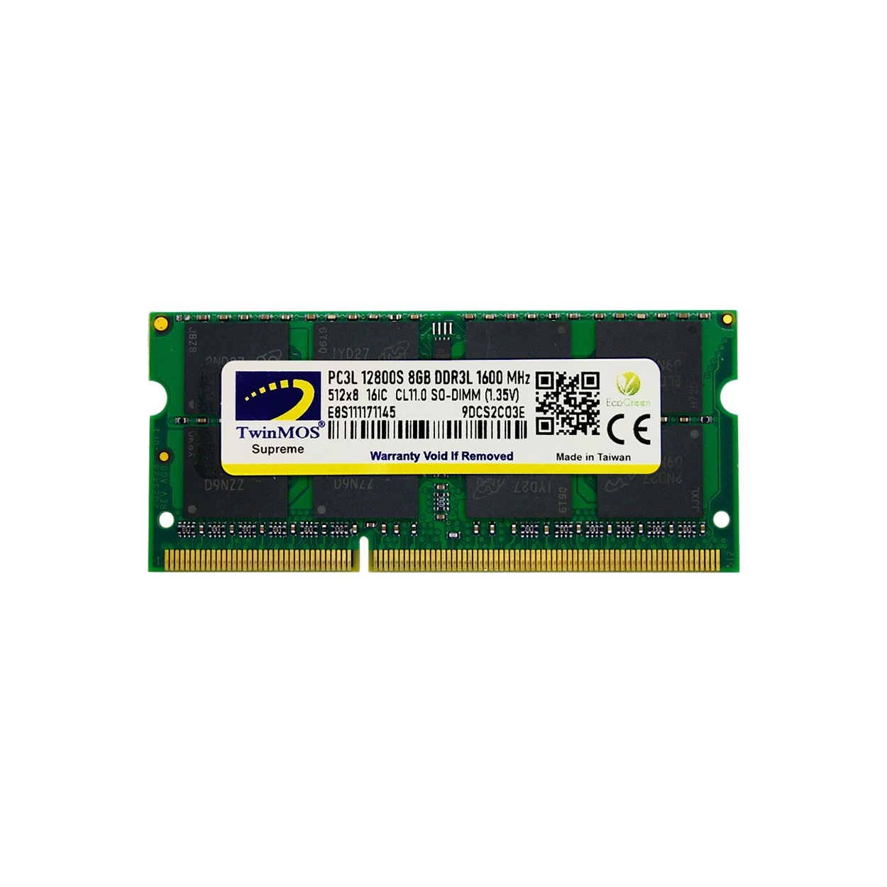 TWINMOS 8GB 1600MHz DDR3 1.35v MDD3L8GB1600N NOTEBOOK RAM