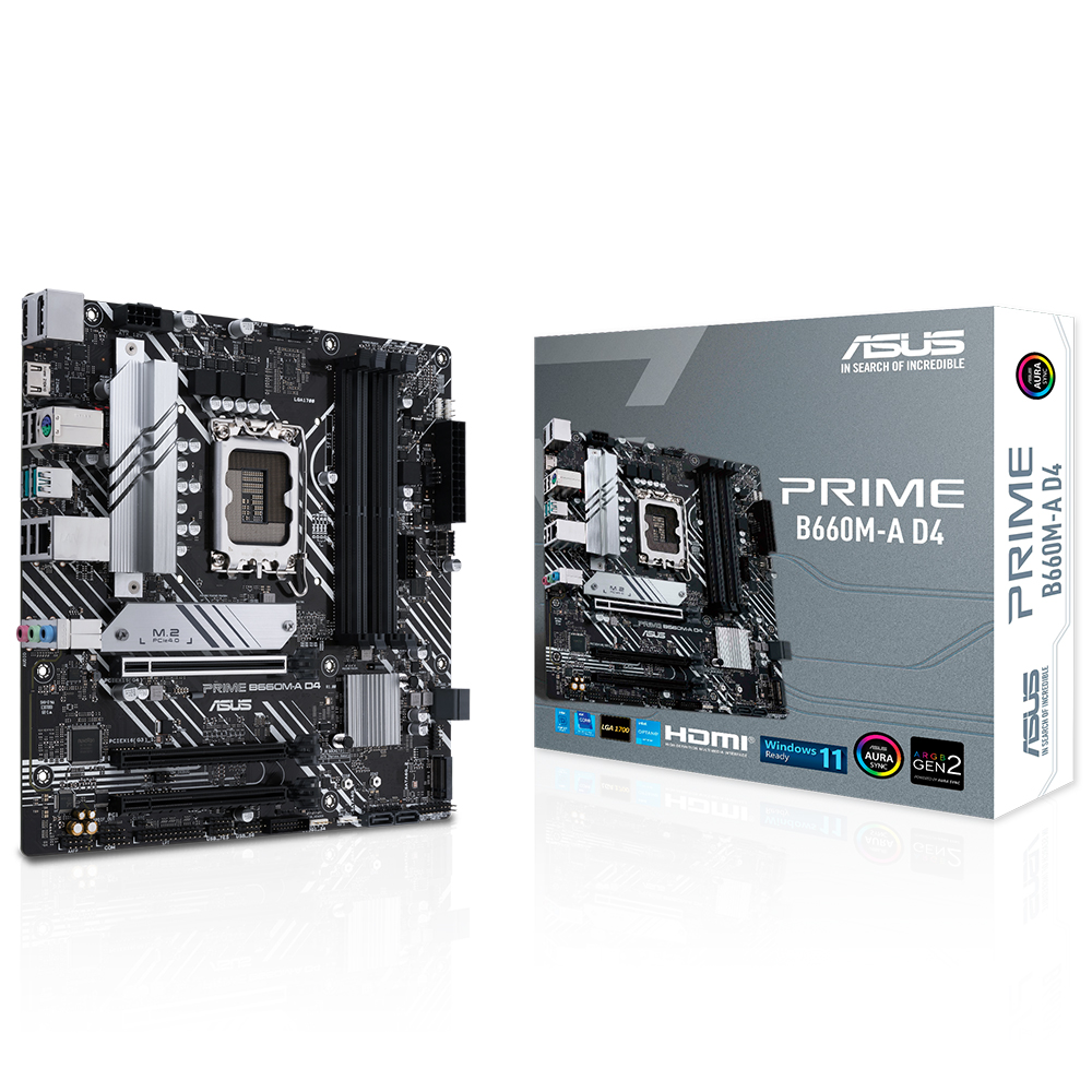 ASUS PRIME B660M-A D4 B660 4xDDR4 1xDP 2xM.2 1xGLAN 1700P ANAKART