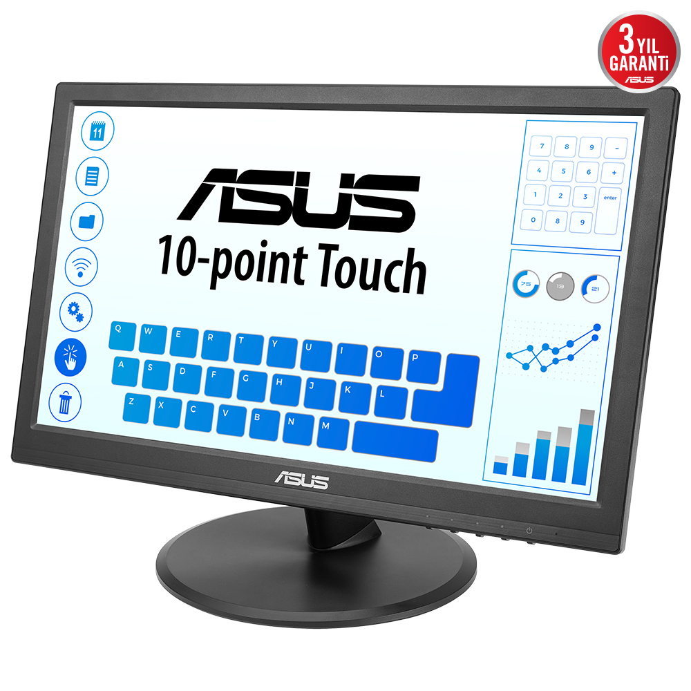 ASUS VT168HR 15.6" 10MS 1366x768 VGA/HDMI VESA DOKUNMATİK LED MONITOR