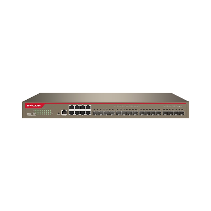 IP-COM IP-G5324-16F 16 PORT 1G SFP + 8 PORT BAKIR 10/100/1000 L3 YÖNETİLEBİLİR RACK MOUNT SWITCH METAL KASA