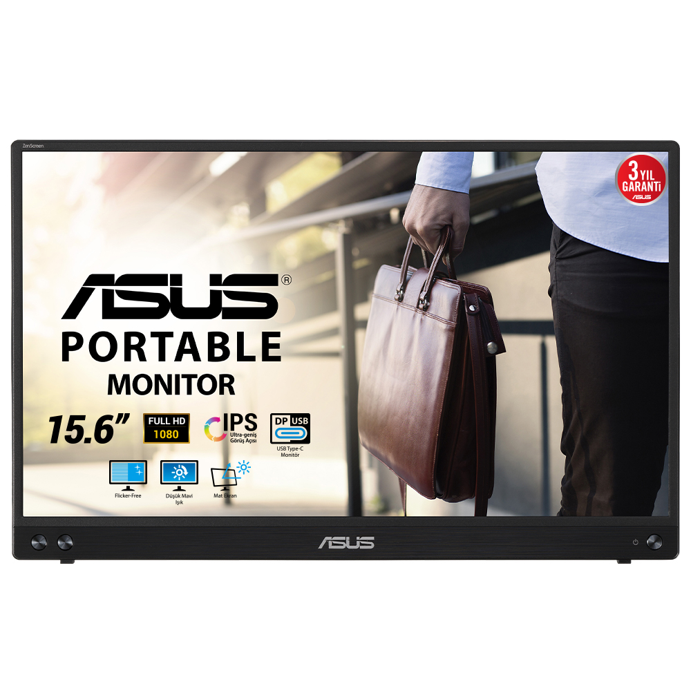 ASUS ZENSCREEN MB16ACV 15.6" 5MS 1920x1080 USB TYPE-C TAŞINABİLİR LED MONITOR