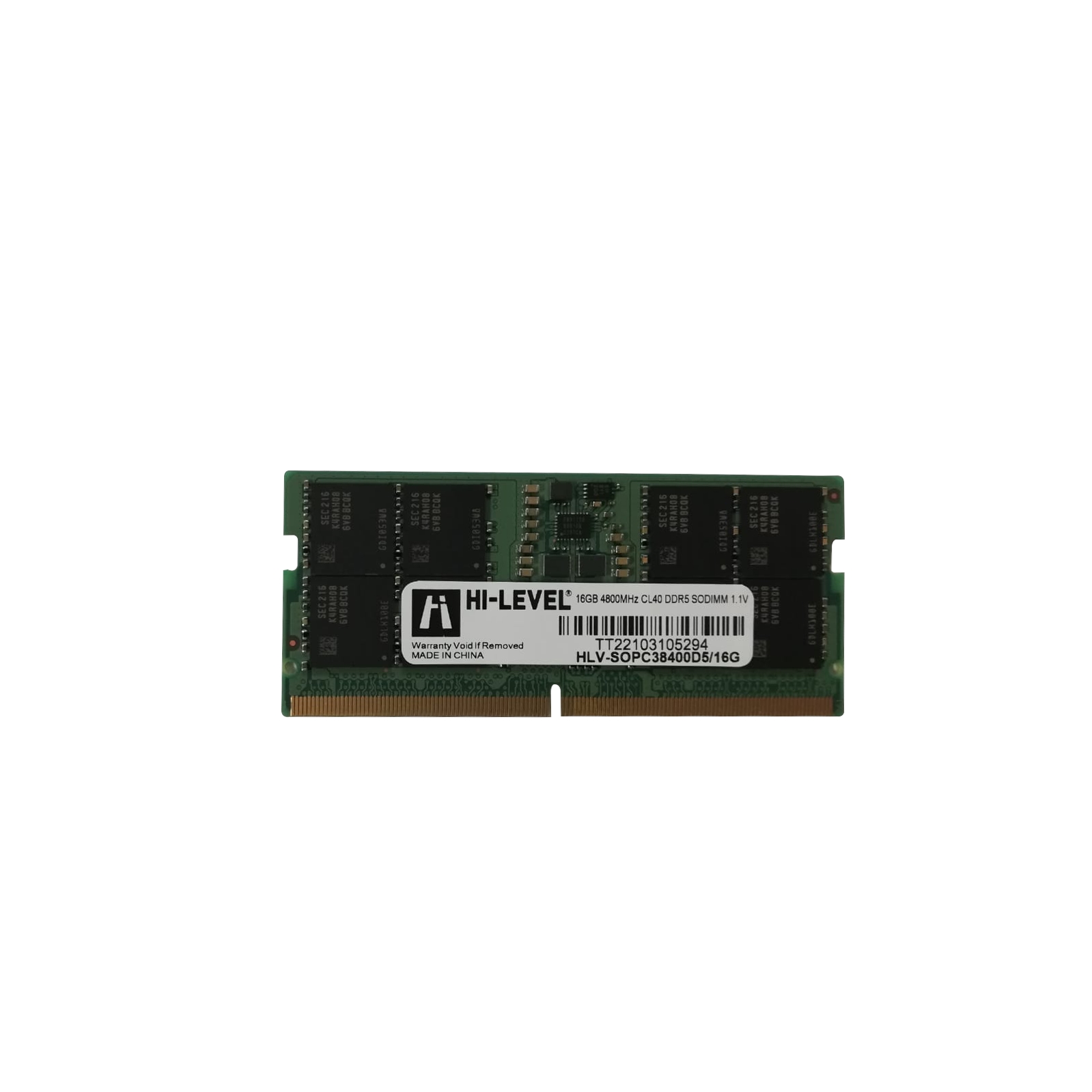 HI-LEVEL 16GB 4800MHz DDR5 1.1V HLV-SOPC38400D5/16G NOTEBOOK RAM