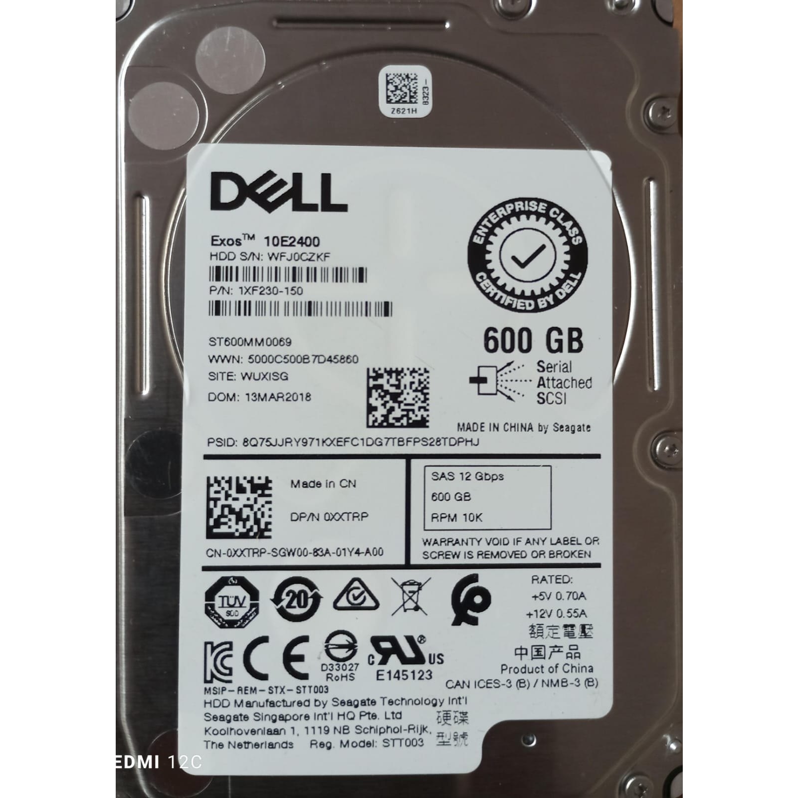 DELL 1XF230-150 / 10E2400 600GB 10K 2.5" SAS KIZAKLI HDD BULK