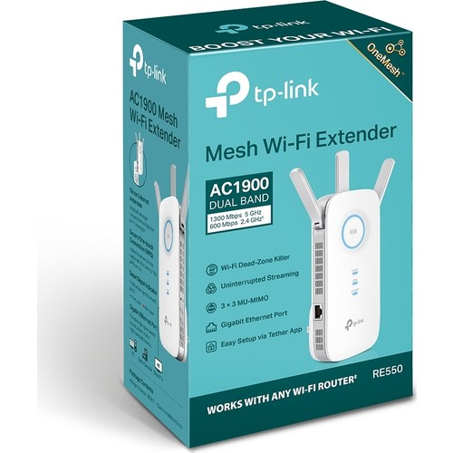 TP-LINK RE550 AC1900 2.4/5GHz INDOOR REPEATER MENZİL GENİŞLETİCİ