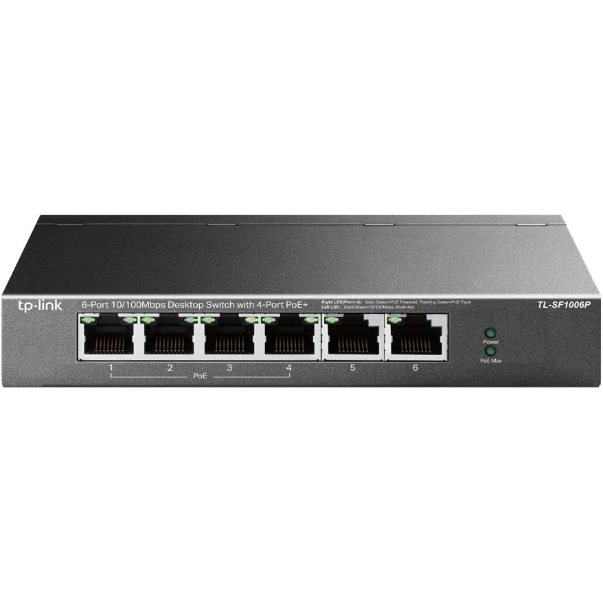 TP-LINK TL-SF1006P 6 PORT 10/100 4 PORT POE 2 X UPLINK YONETILEMEZ DESKTOP SWITCH