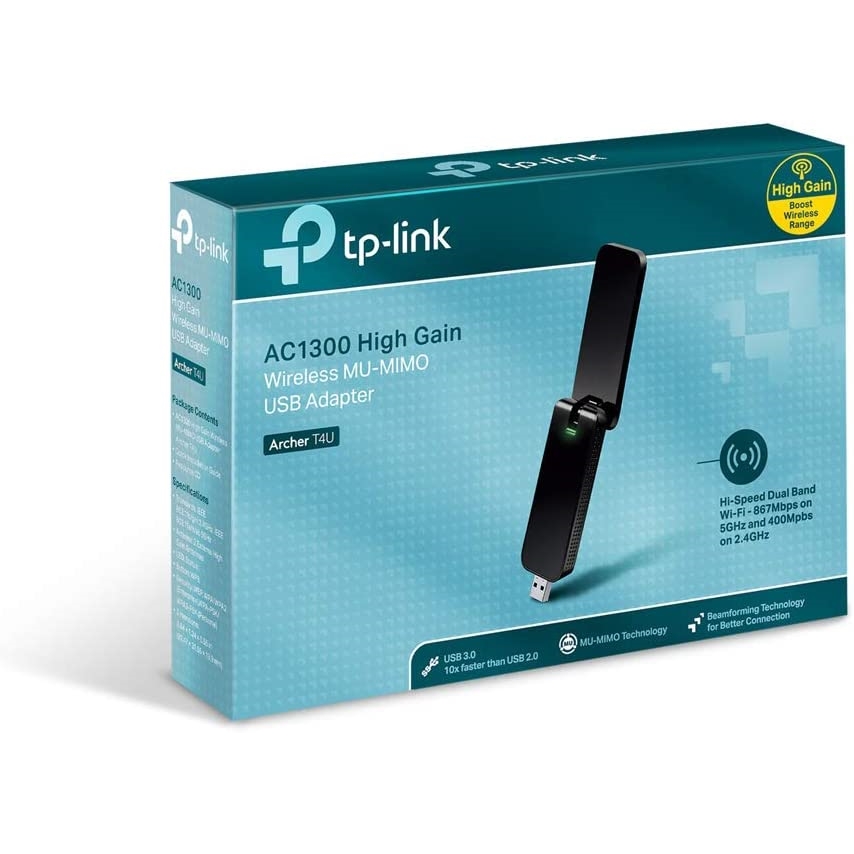 TP-LINK ARCHER T4U 300Mbps 2.4GHz + 867Mbps 5GHz USB WIRELESS ADAPTÖR