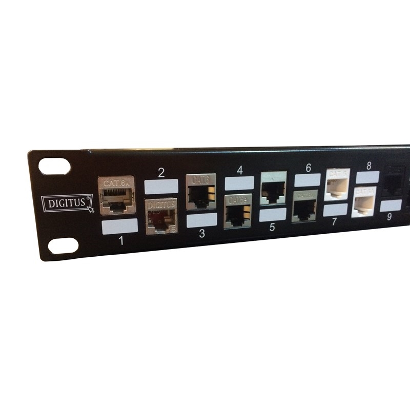 DIGITUS DN-91412 MODULER UTP/FTP CAT6/CAT6A 24 PORT BOŞ 1U ZIRHLI PATCH PANEL