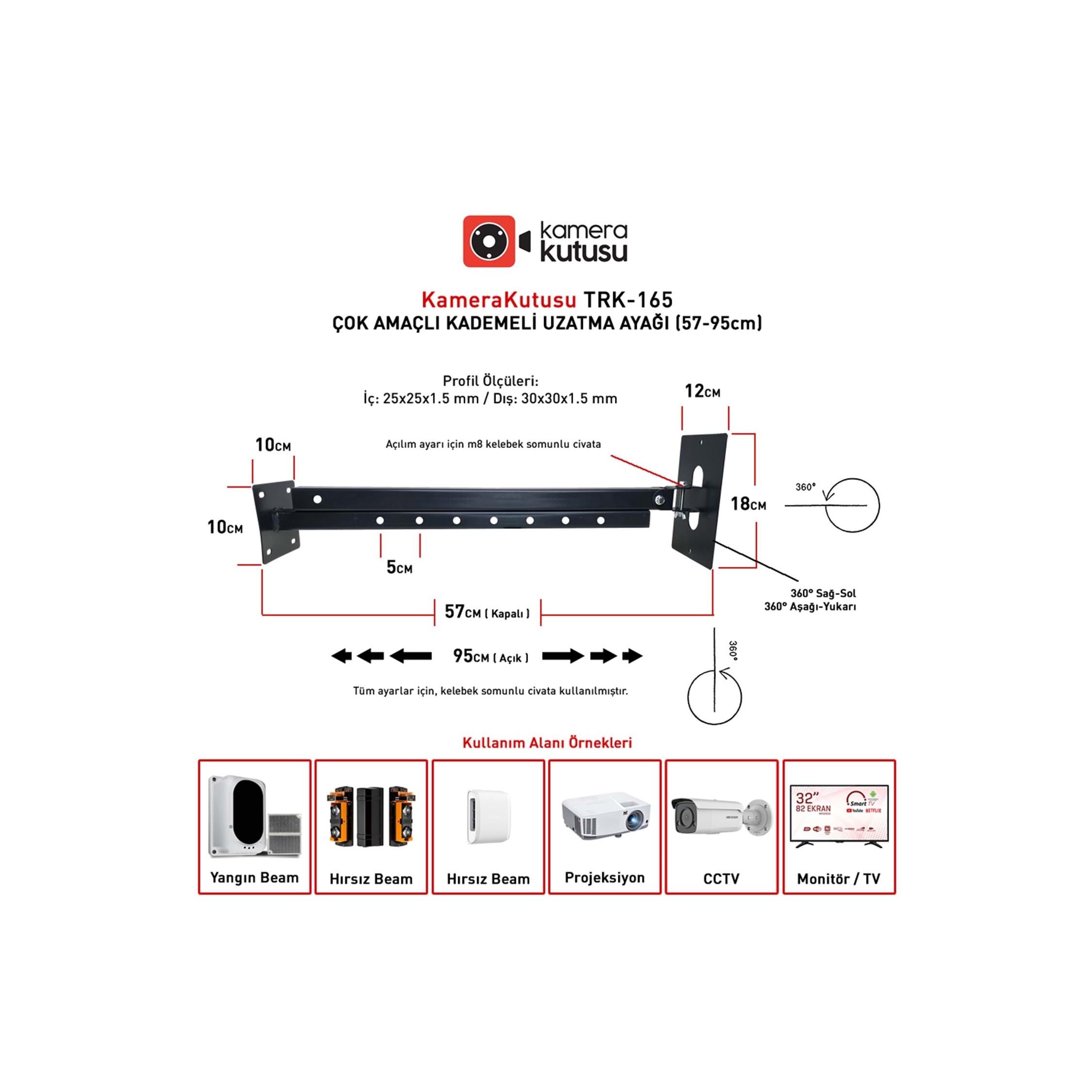 TRK 165 KADEMELİ UZATMA AYAĞI 57-95CM)