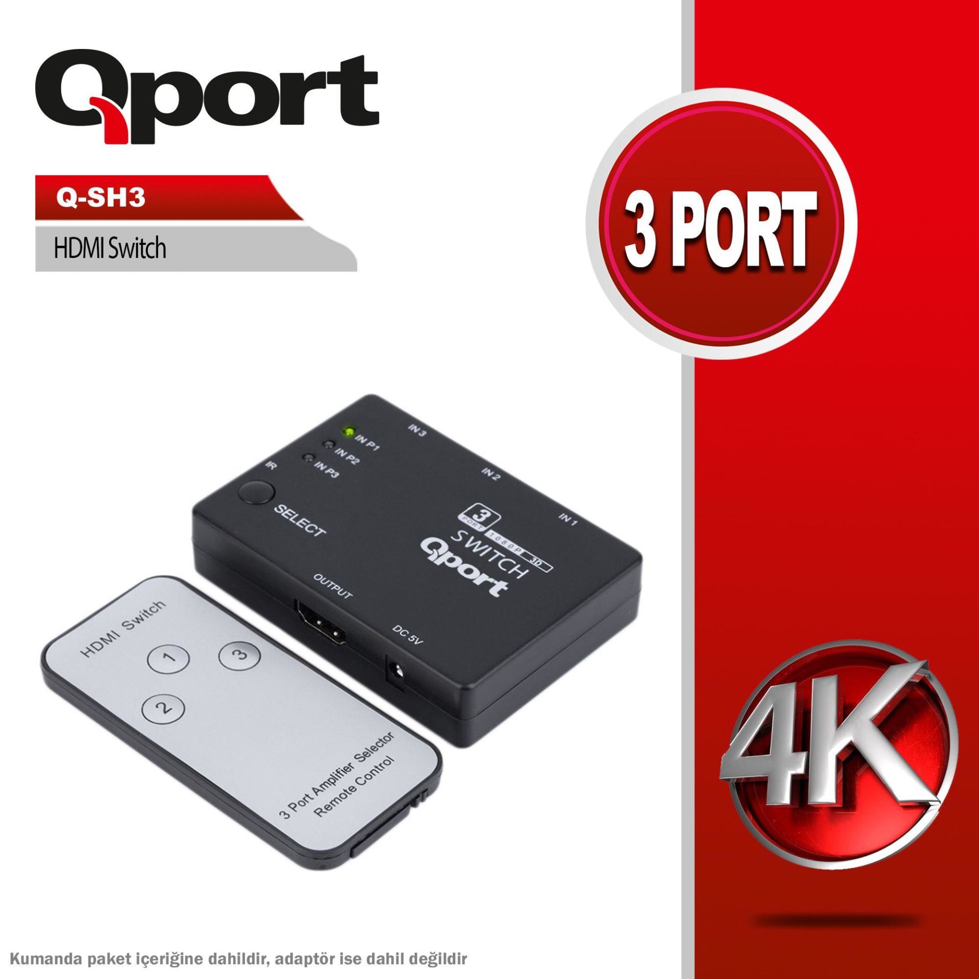 QPORT Q-SH3 3 PORT HDMI SWITCH