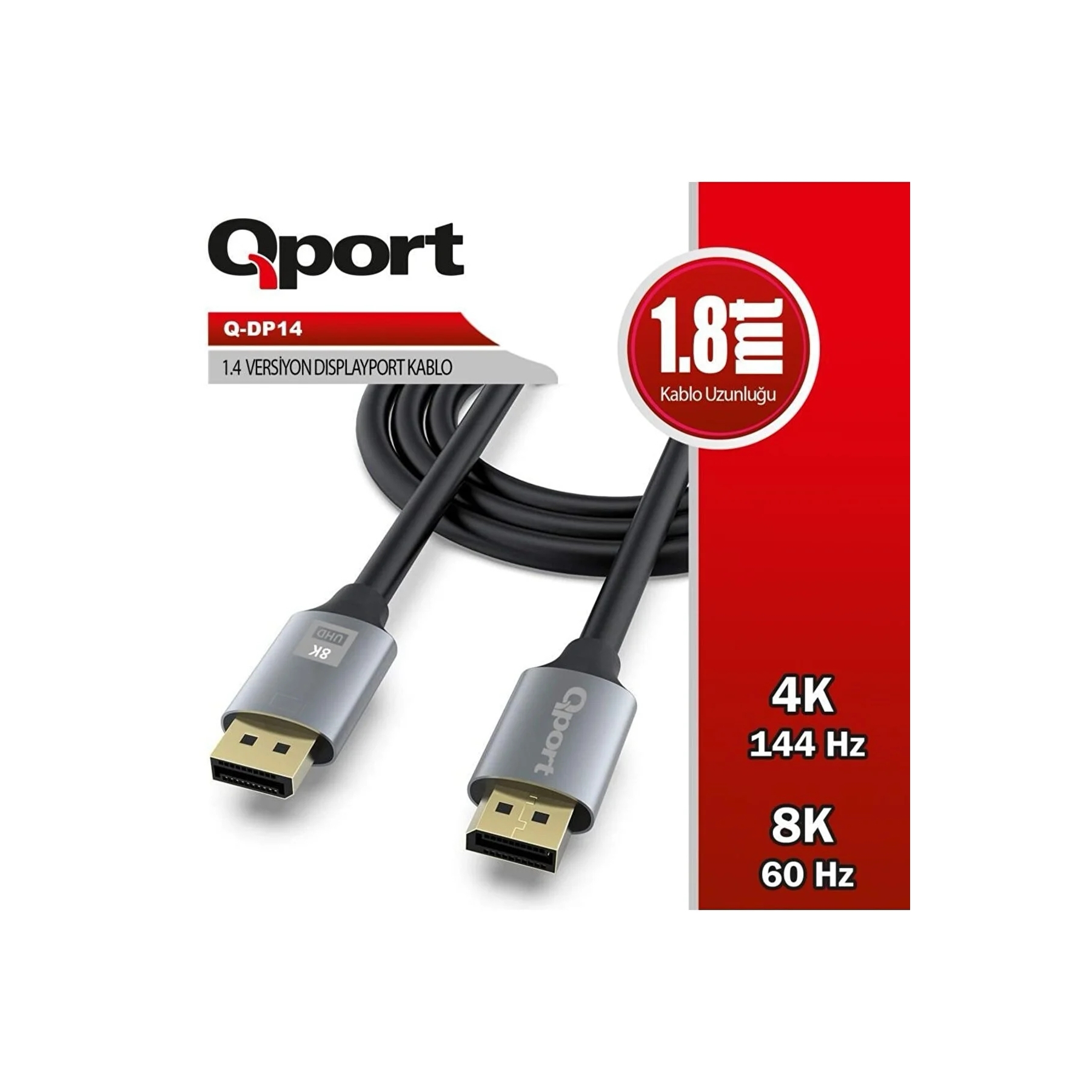 QPORT Q-DP14 1.4V DISPLAY KABLO 1.8MT