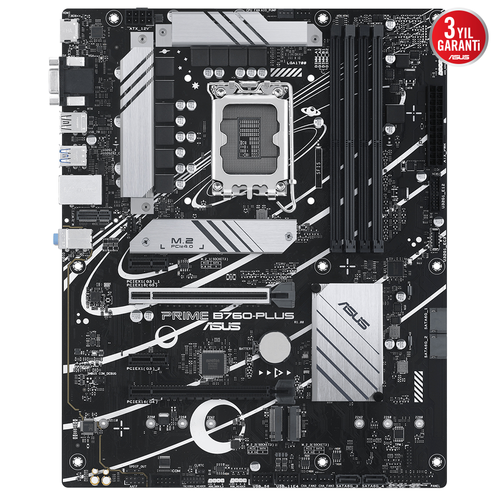 ASUS PRIME B760-PLUS 4xDDR5 HDMI/DP 3xM.2 1xGLAN 1700P (12.Gen 13.Gen) ANAKART