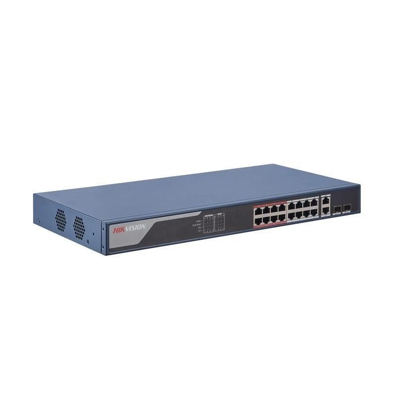 HIKVISION DS-3E1318P-EI 16 PORT 10/100 16 PORT POE 2 PORT UPLINK 230W YONETILEBILIR SWITCH