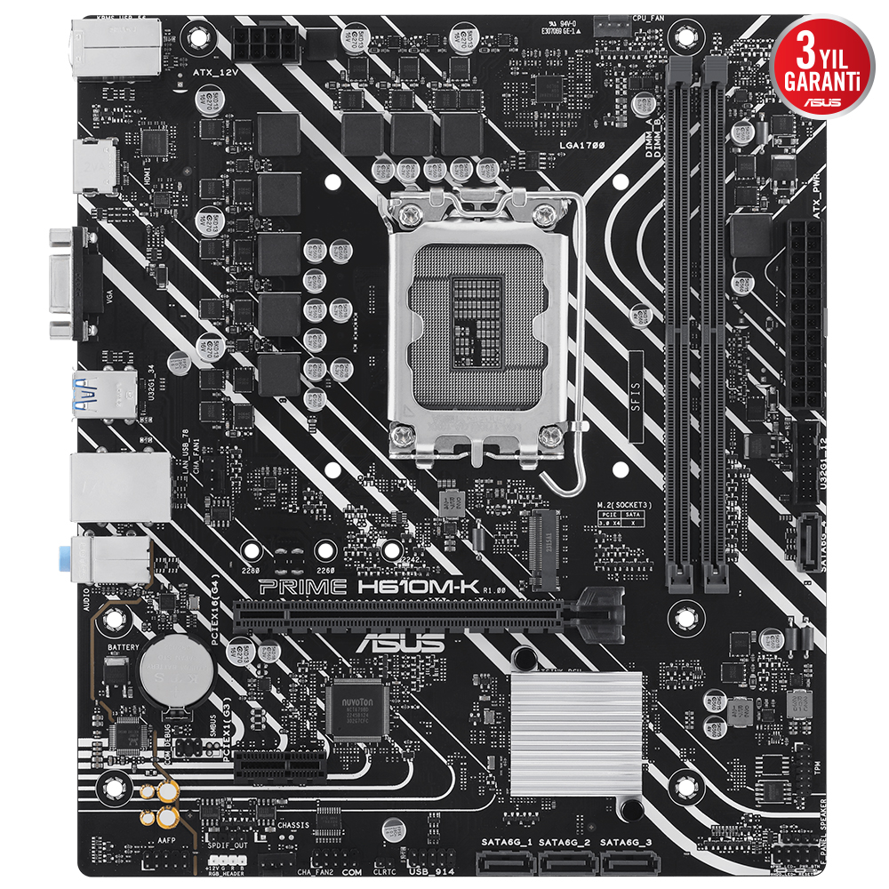 ASUS PRIME H610M-K 2xDDR5 VGA/HDMI 1xM.2 1xGLAN 1700P ANAKART