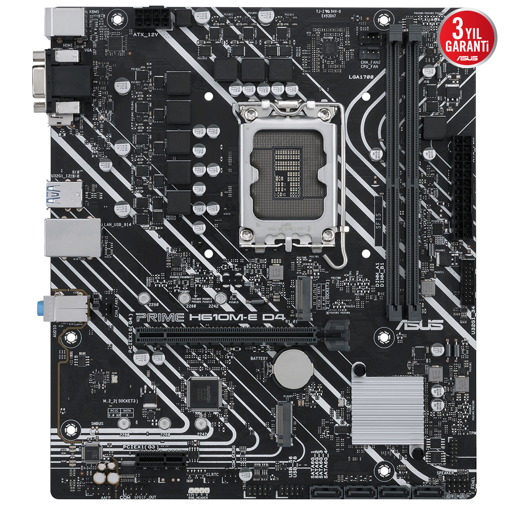 ASUS PRIME H610M-E D4 CSM 2xDDR4 HDMI/DP 2xM.2 1xGLAN 1700P ANAKART