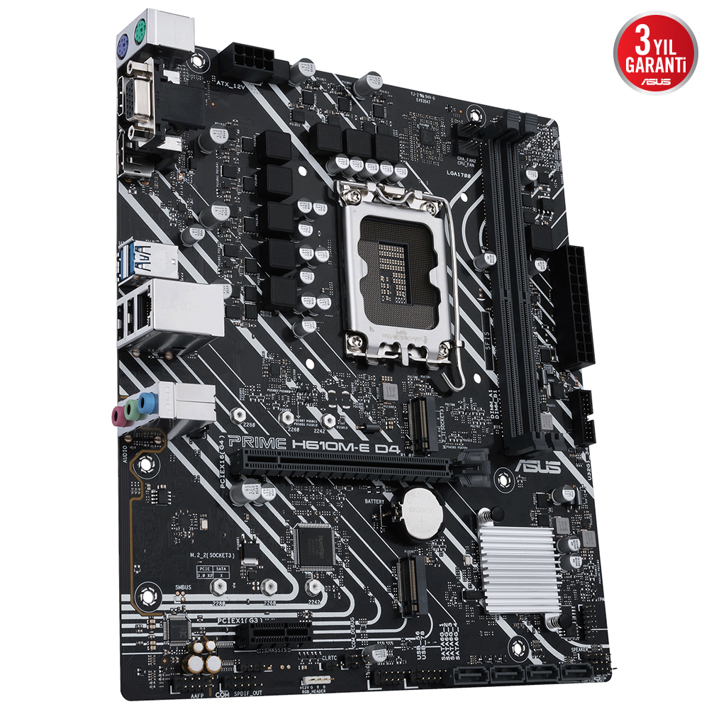 ASUS PRIME H610M-E D4 CSM 2xDDR4 HDMI/DP 2xM.2 1xGLAN 1700P ANAKART