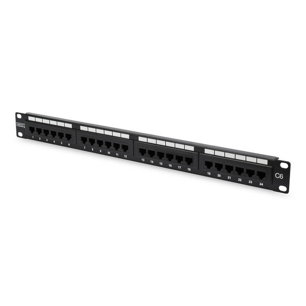 DIGITUS DN-91624U-CR 8P8C,LSA,ALTIN KONTAK 24 PORT CAT6 DOLU 1U ZIRHSIZ PATCH PANEL