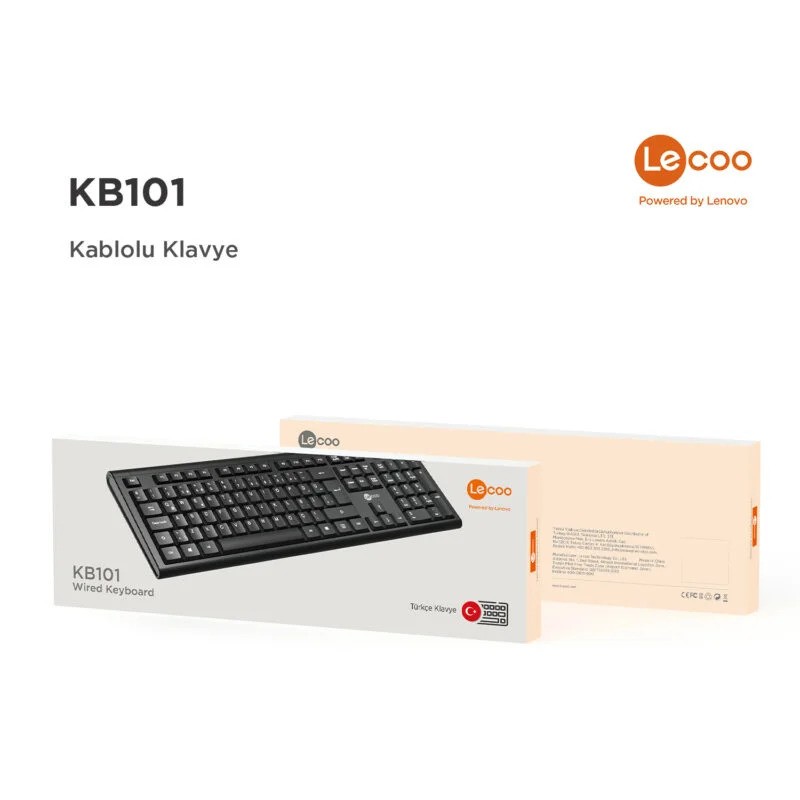 LECOO KB101 USB/KABLOLU SİYAH Q KLAVYE