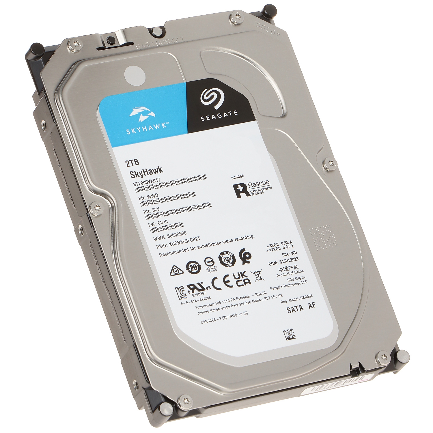 SEAGATE SKYHAWK 2TB 5900RPM 256MB SATA3 ST2000VX017 7/24 HDD