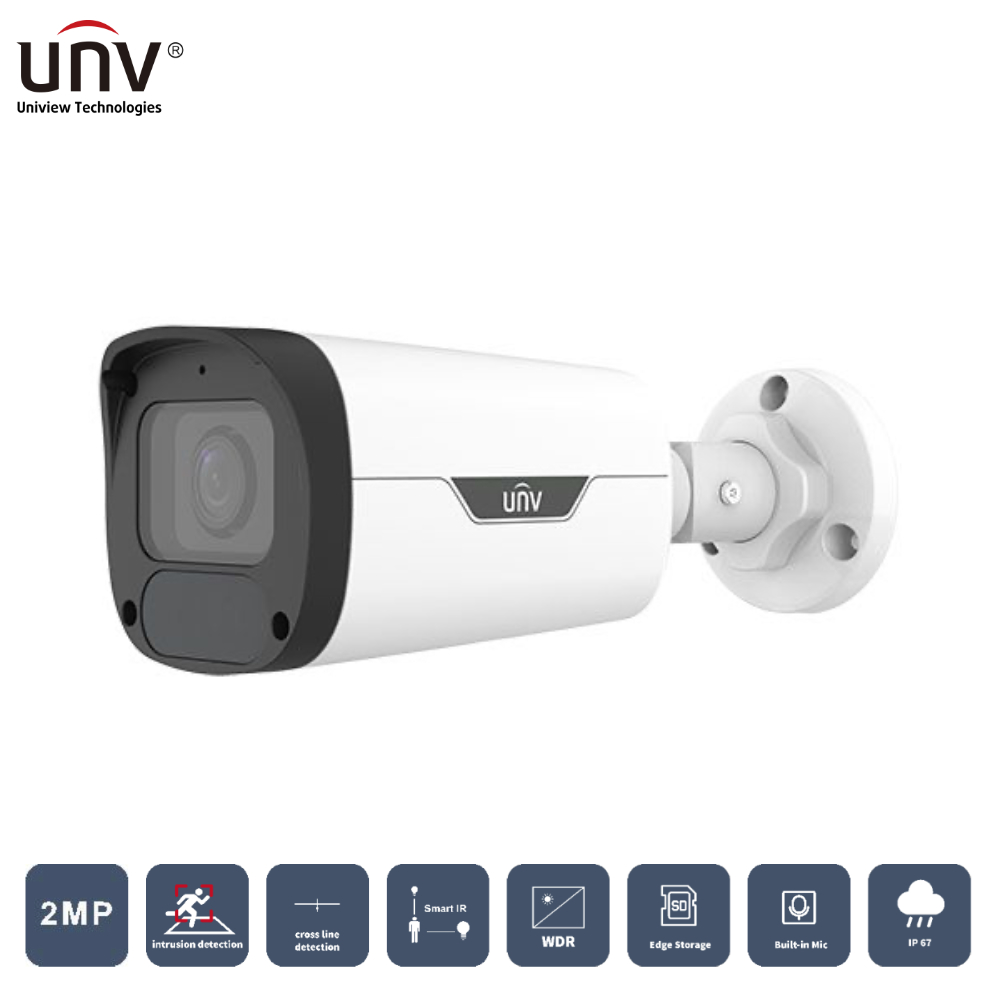 UNIVIEW IPC2322LB-ADEZK-H 2MP 2.8-12MM MOTORIZE 50MT H265+ IP67/IK10 DAHİLİ SES IR BULLET IP KAMERA