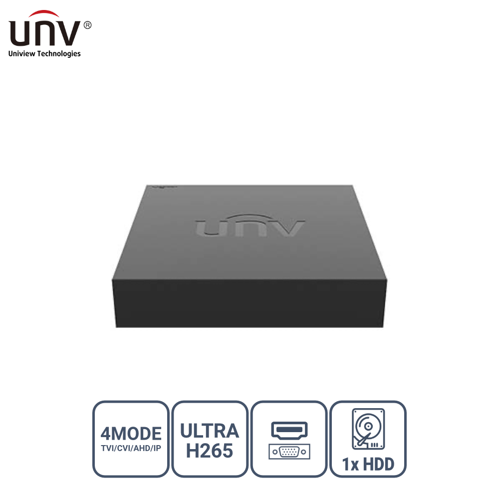 UNIVIEW XVR301-04F 4 KANAL 1x HDD H65+ HİBRİT DVR KAYIT CİHAZI