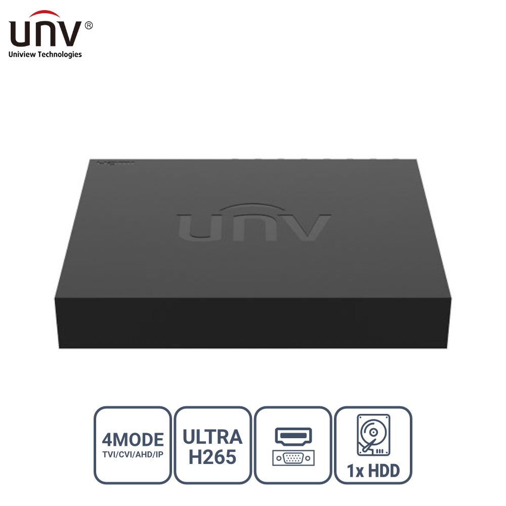 UNIVIEW XVR301-16F 16 KANAL 1x HDD H65+ HİBRİT DVR KAYIT CİHAZI