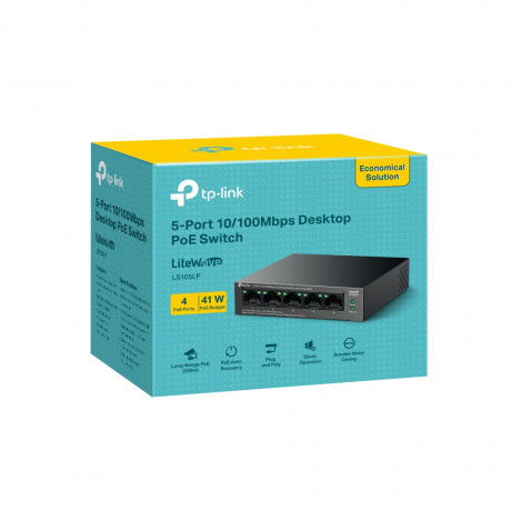 TP-LINK LS105LP 5 PORT 10/100 4 PORT POE YONETILEMEZ DESKTOP SWITCH METAL KASA