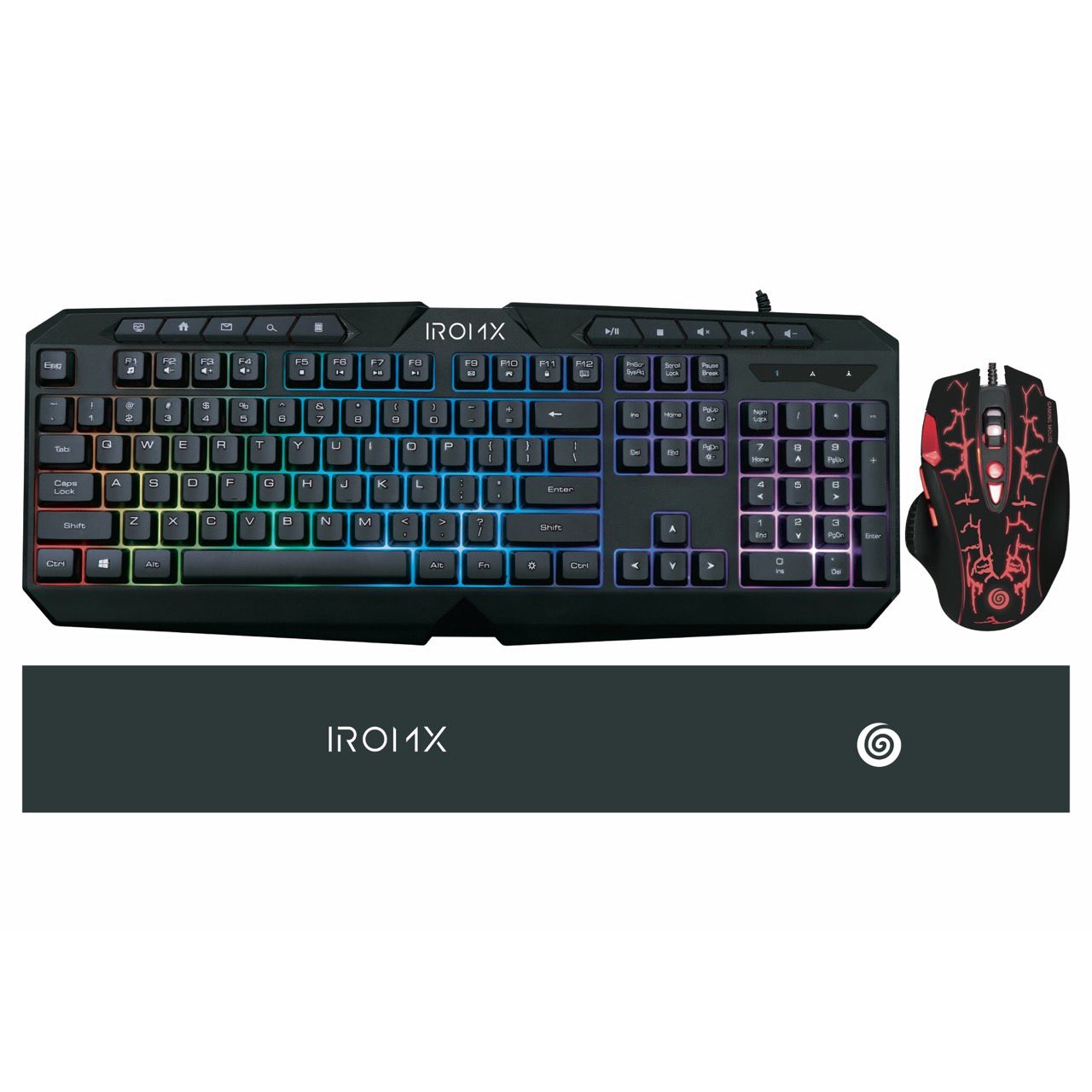 IROMX GMK44CC TR USB KABLOLU MULTİMEDYA SİYAH RGB GAMİNG Q KLAVYE+MOUSE