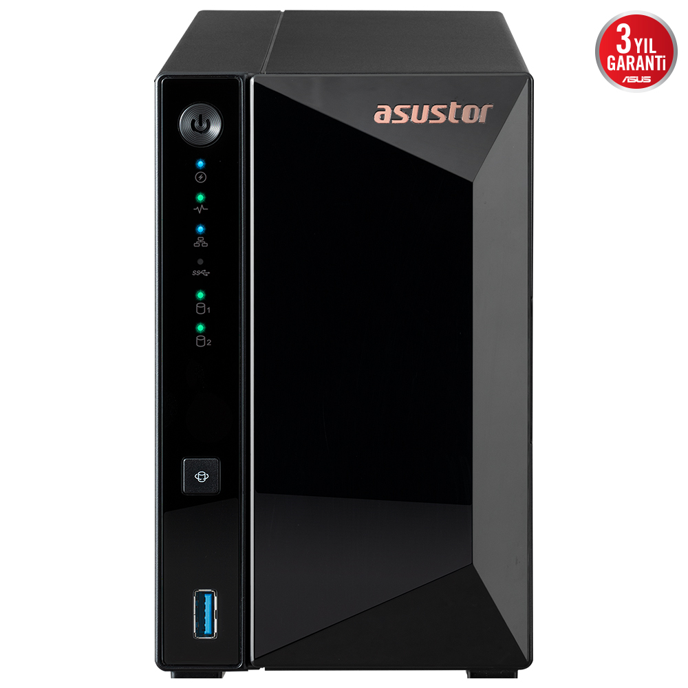 ASUSTOR AS3302T V2 2GB 2 BAY 2.5GB LAN DEPOLAMA ÜNİTESİ