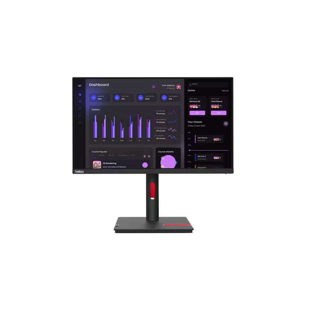 LENOVO 63CFMATXTK 23.8" 4MS 1920x1080 VGA/HDMI/DISPLAY VESA PIVOT IPS LED MONITOR