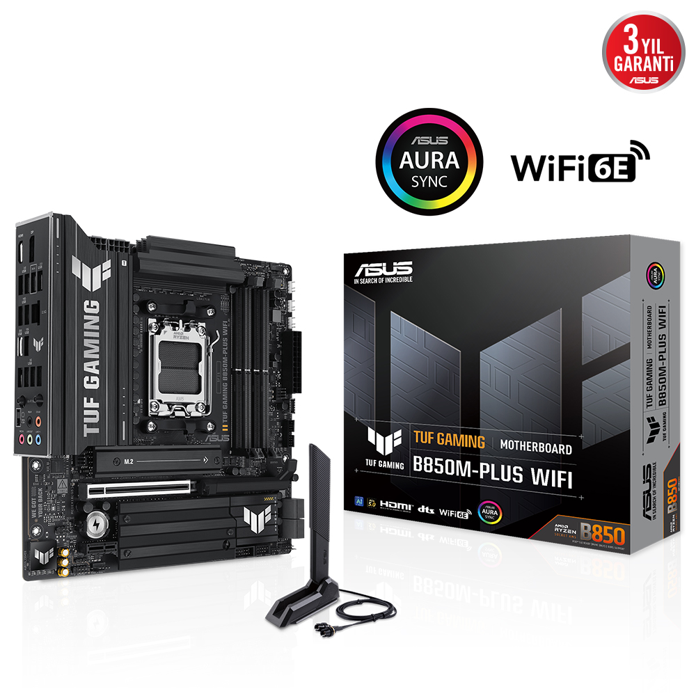 ASUS TUF GAMING B850M-PLUS WIFI 4xDDR5 DP/HDMI/TYPE-C 3xM2 AM5 ANAKART