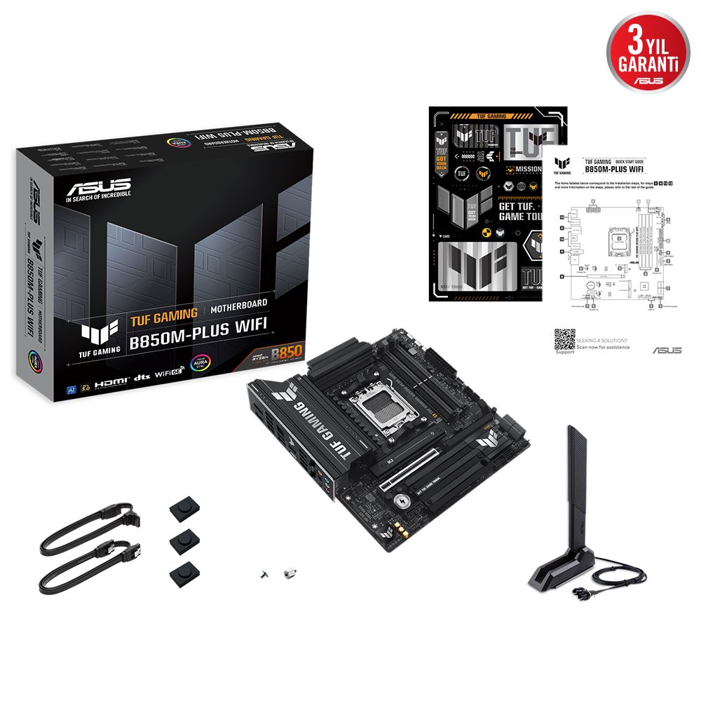 ASUS TUF GAMING B850M-PLUS WIFI 4xDDR5 DP/HDMI/TYPE-C 3xM2 AM5 ANAKART