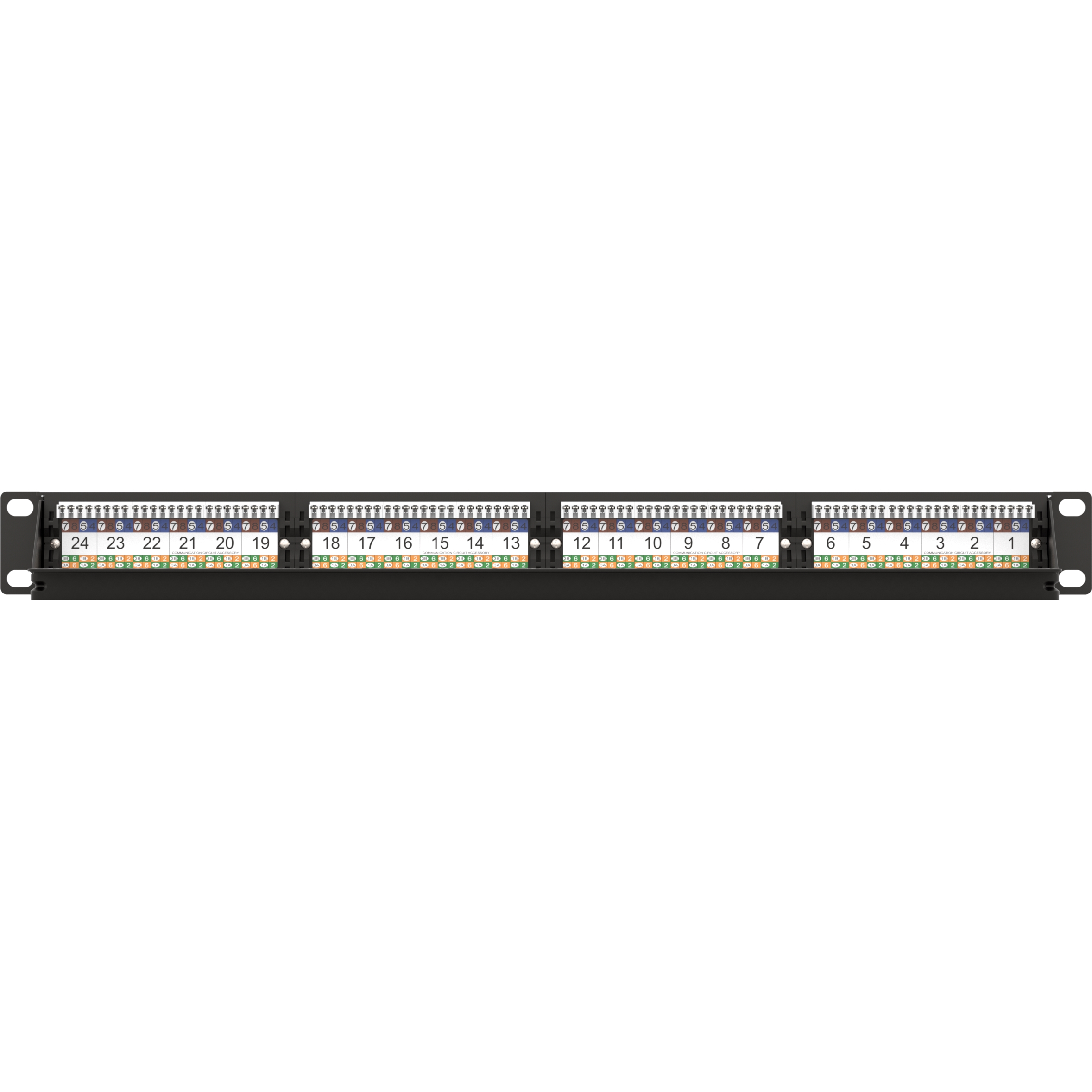 AGER AC-611-24E 8P8C,LSA,ALTIN KONTAK 24 PORT CAT6 DOLU 1U ZIRHSIZ PATCH PANEL